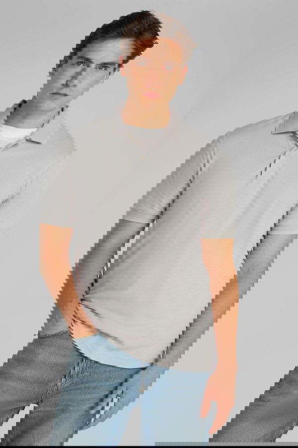 Calvin Klein Polo Yaka Erkek T-shirt GRİ