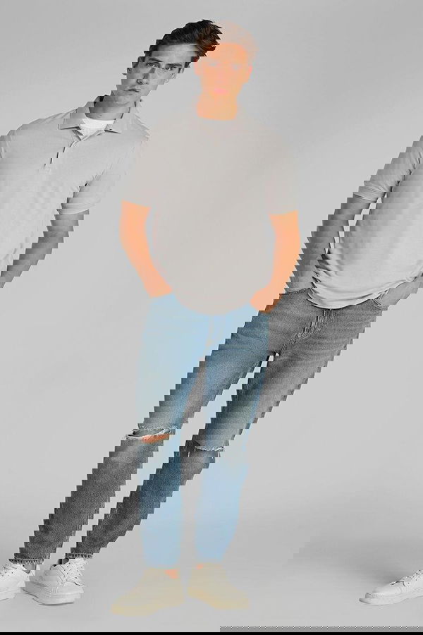 Calvin Klein Polo Yaka Erkek T-shirt GRİ