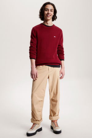 Tommy Hilfiger Bisiklet Yaka Erkek Kazak KIRMIZI Tommy Hilfiger Bisiklet Yaka Erkek Kazak KIRMIZI