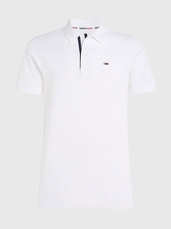 Tommy Hilfiger Polo Yaka Erkek T-shirt BEYAZ