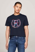 Tommy Hilfiger Baskılı Erkek T-shirt LACİVERT