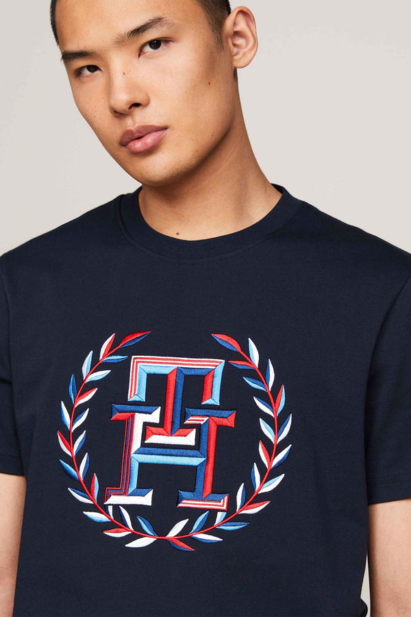 Tommy Hilfiger Baskılı Erkek T-shirt LACİVERT