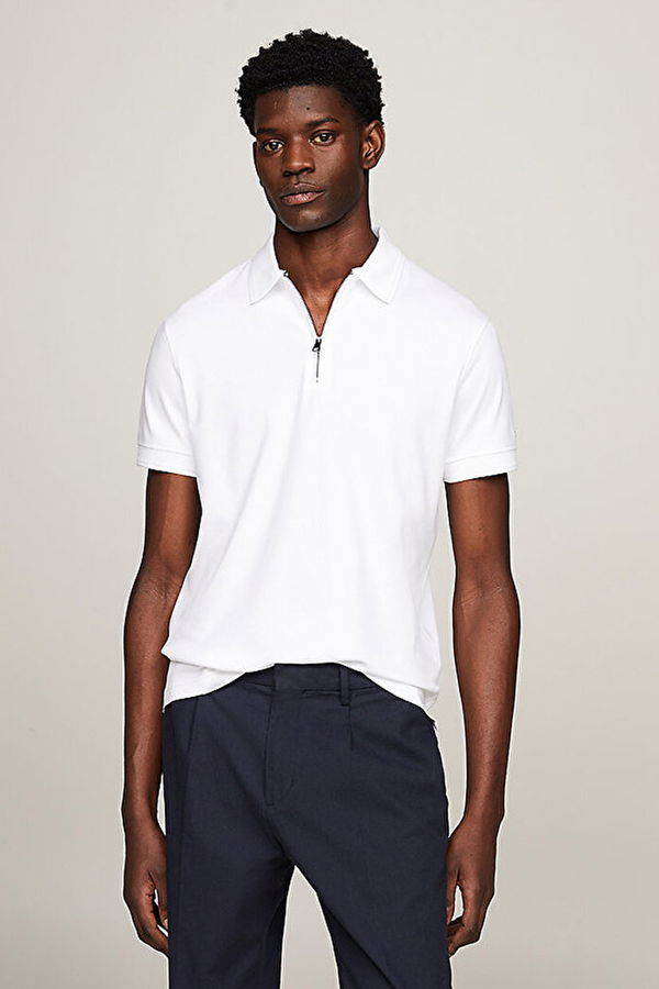 Tommy Hilfiger Erkek  Polo Yaka T-shirt Beyaz