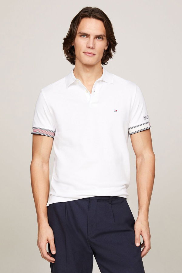 Tommy Hilfiger Erkek Polo Yaka T-shirt Beyaz