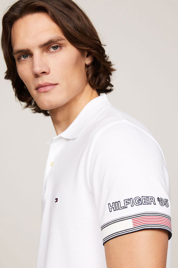 Tommy Hilfiger Erkek Polo Yaka T-shirt Beyaz