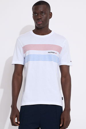 Tommy Hilfiger Erkek T-shirt Beyaz Tommy Hilfiger Erkek T-shirt Beyaz