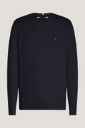 Tommy Hilfiger Erkek Bisiklet Yaka Kazak LACIVERT