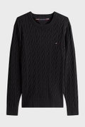 Tommy Hilfiger Erkek Bisiklet Yaka Kazak SIYAH