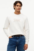 Tommy Hilfiger Erkek Bisiklet Yaka Sweatshirt KREM