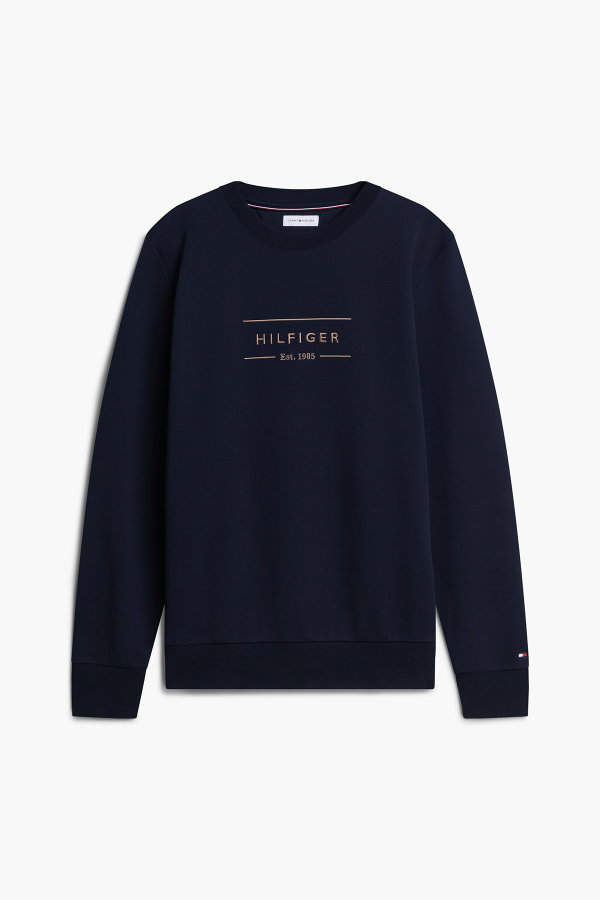 Tommy Hilfiger Erkek Bisiklet Yaka Sweatshirt SIYAH