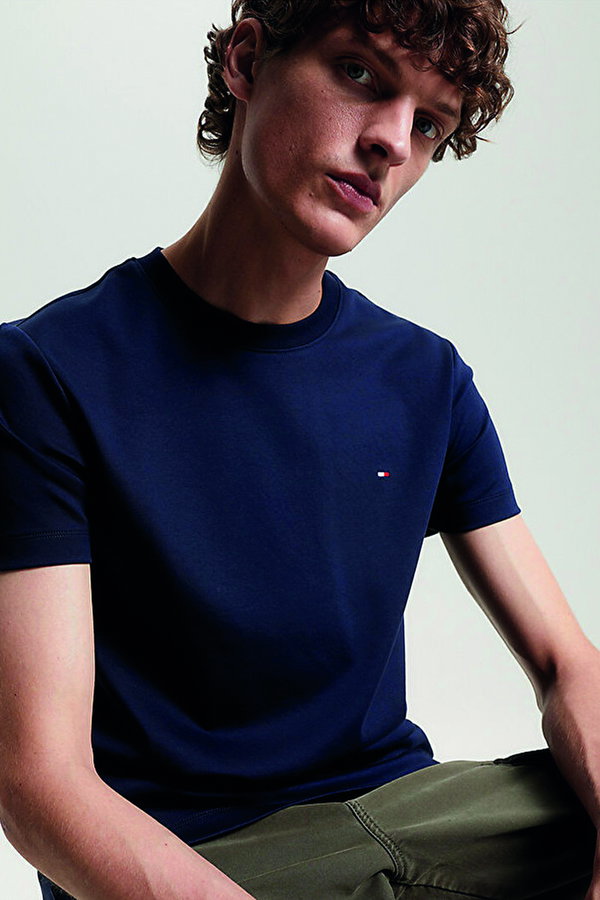 Tommy Hilfiger Erkek Bisiklet Yaka T-shirt K.LACIVERT