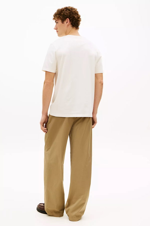 Tommy Hilfiger Bisiklet Yaka Erkek T-shirt KREM