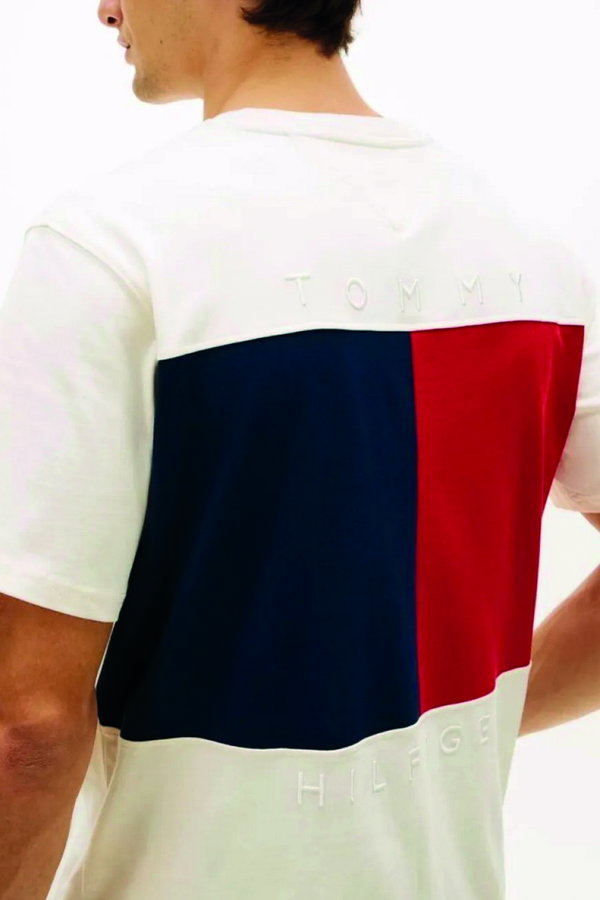 Tommy Hilfiger Erkek Bisiklet Yaka T-shirt KREM