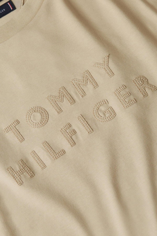 Tommy Hilfiger Erkek Bisiklet Yaka T-shirt KUM