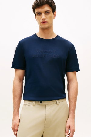 Tommy Hilfiger Erkek Bisiklet Yaka T-shirt LACIVERT