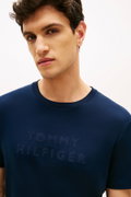 Tommy Hilfiger Erkek Bisiklet Yaka T-shirt LACIVERT