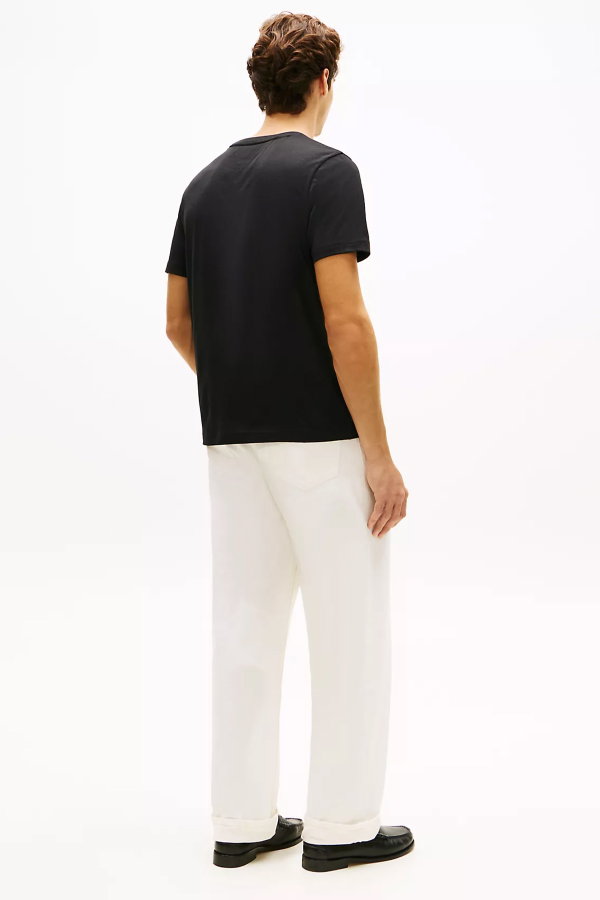 Tommy Hilfiger Erkek Bisiklet Yaka T-shirt SIYAH
