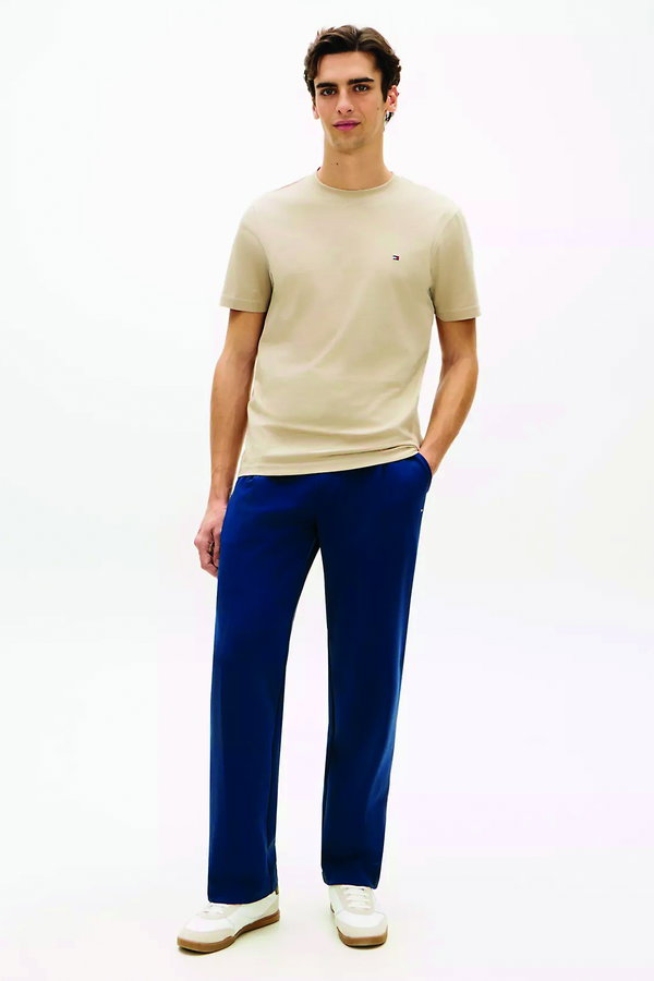 Tommy Hilfiger Erkek Bisiklet Yaka T-shirt BEJ