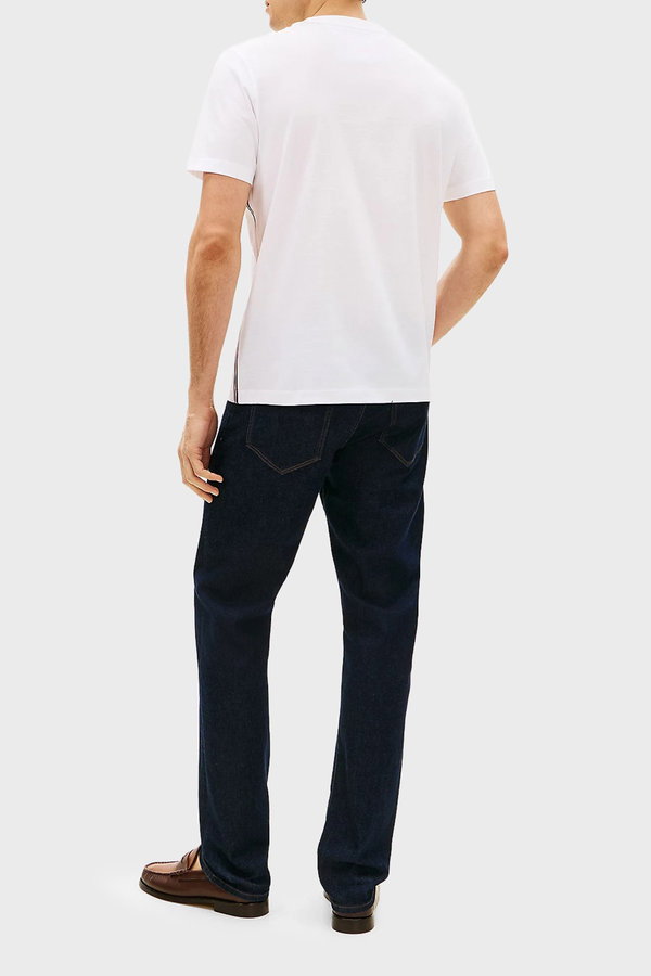 Tommy Hilfiger Erkek Bisiklet Yaka T-shirt Beyaz