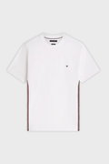 Tommy Hilfiger Erkek Bisiklet Yaka T-shirt Beyaz