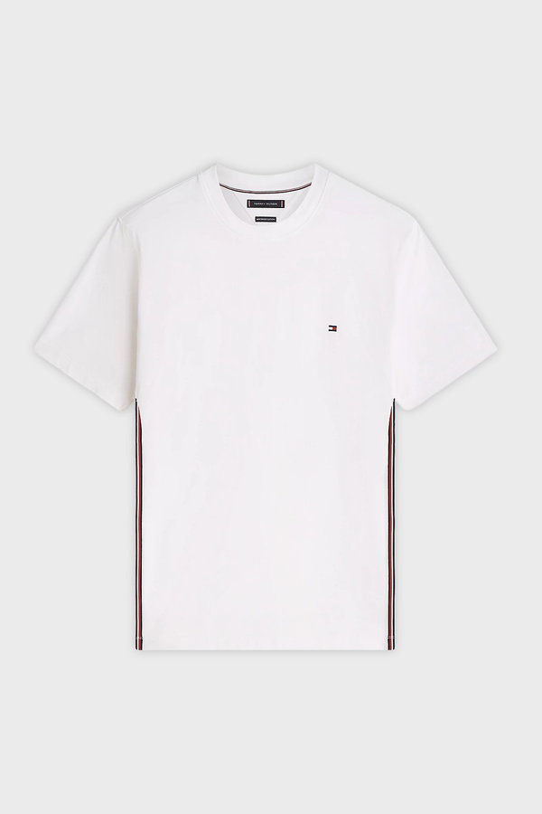 Tommy Hilfiger Erkek Bisiklet Yaka T-shirt Beyaz