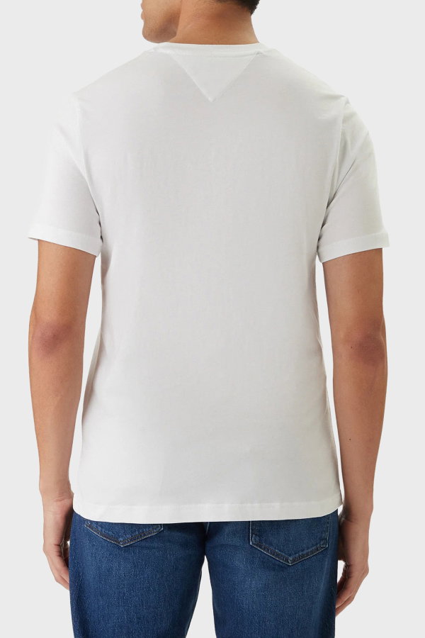 Tommy Hilfiger Erkek Bisiklet Yaka T-shirt Beyaz