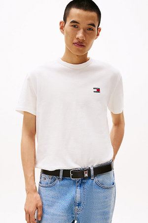 Tommy Hilfiger Erkek Bisiklet Yaka T-shirt Beyaz