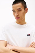 Tommy Hilfiger Erkek Bisiklet Yaka T-shirt Beyaz