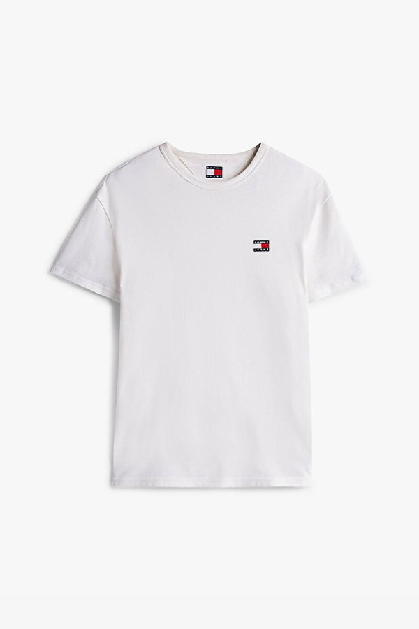 Tommy Hilfiger Erkek Bisiklet Yaka T-shirt Beyaz