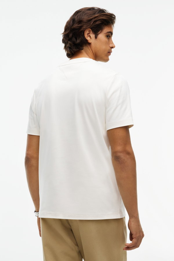 Tommy Hilfiger Erkek Bisiklet Yaka T-shirt EKRU