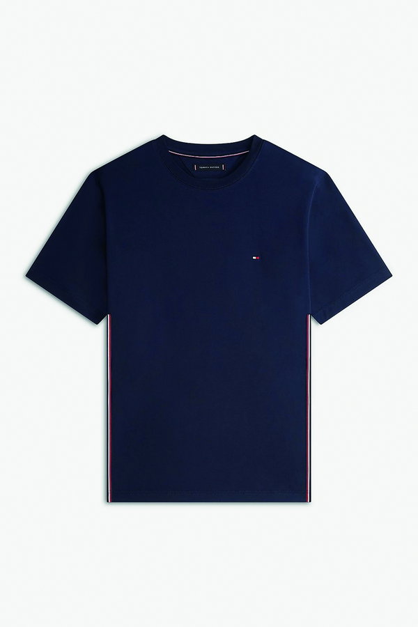 Tommy Hilfiger Erkek Bisiklet Yaka T-shirt LACIVERT