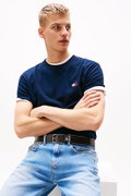 Tommy Hilfiger Erkek Bisiklet Yaka T-shirt LACIVERT