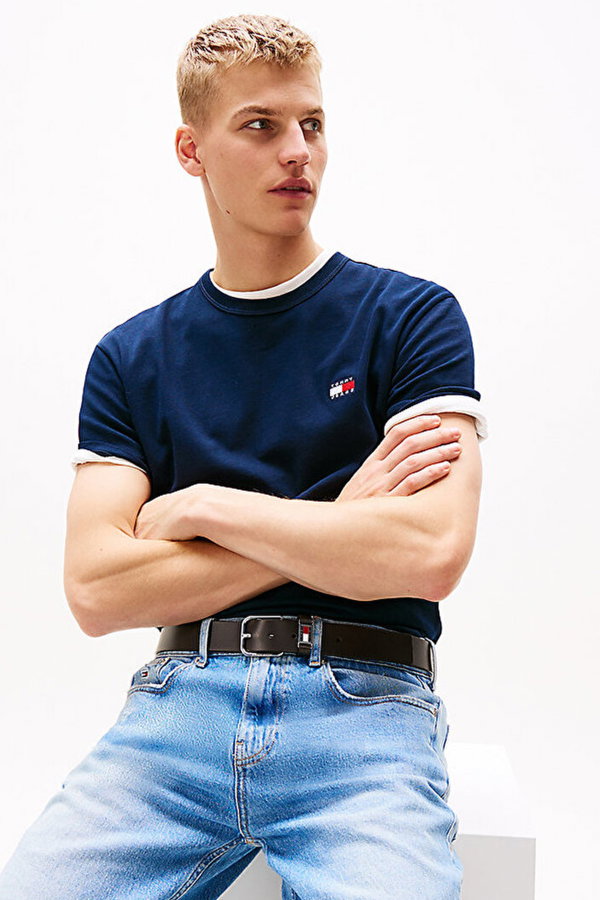 Tommy Hilfiger Erkek Bisiklet Yaka T-shirt LACIVERT