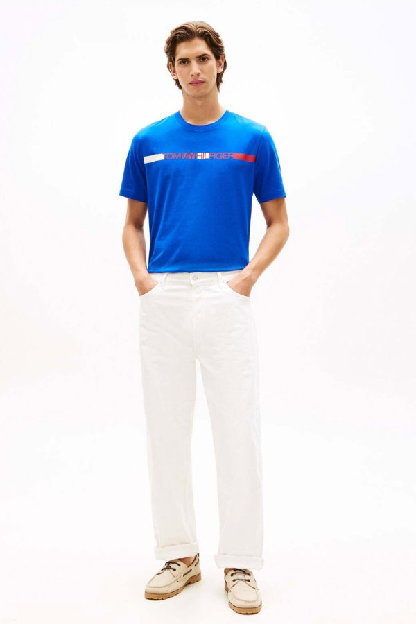 Tommy Hilfiger Erkek Bisiklet Yaka T-shirt SAKS