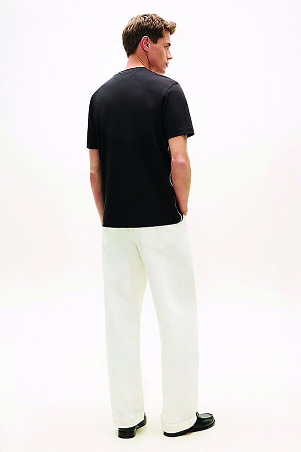 Tommy Hilfiger Erkek Bisiklet Yaka T-shirt SIYAH