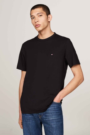 Tommy Hilfiger Erkek Bisiklet Yaka T-shirt SIYAH
