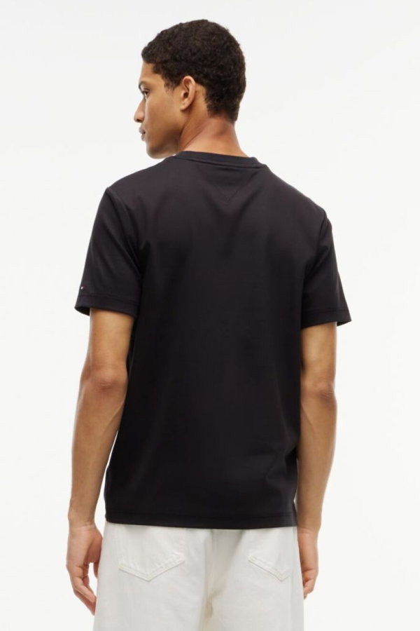 Tommy Hilfiger Erkek Bisiklet Yaka T-shirt SIYAH