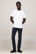 Tommy Hilfiger Erkek Bisiklet Yaka T-shirt Beyaz