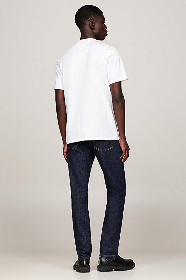 Tommy Hilfiger Erkek Bisiklet Yaka T-shirt Beyaz
