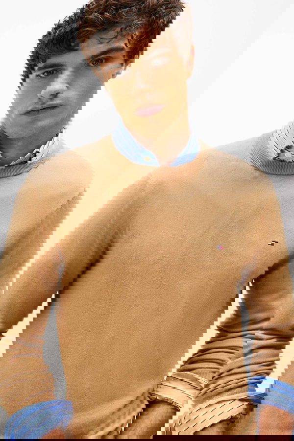 Tommy Hilfiger Erkek Kazak BEJ