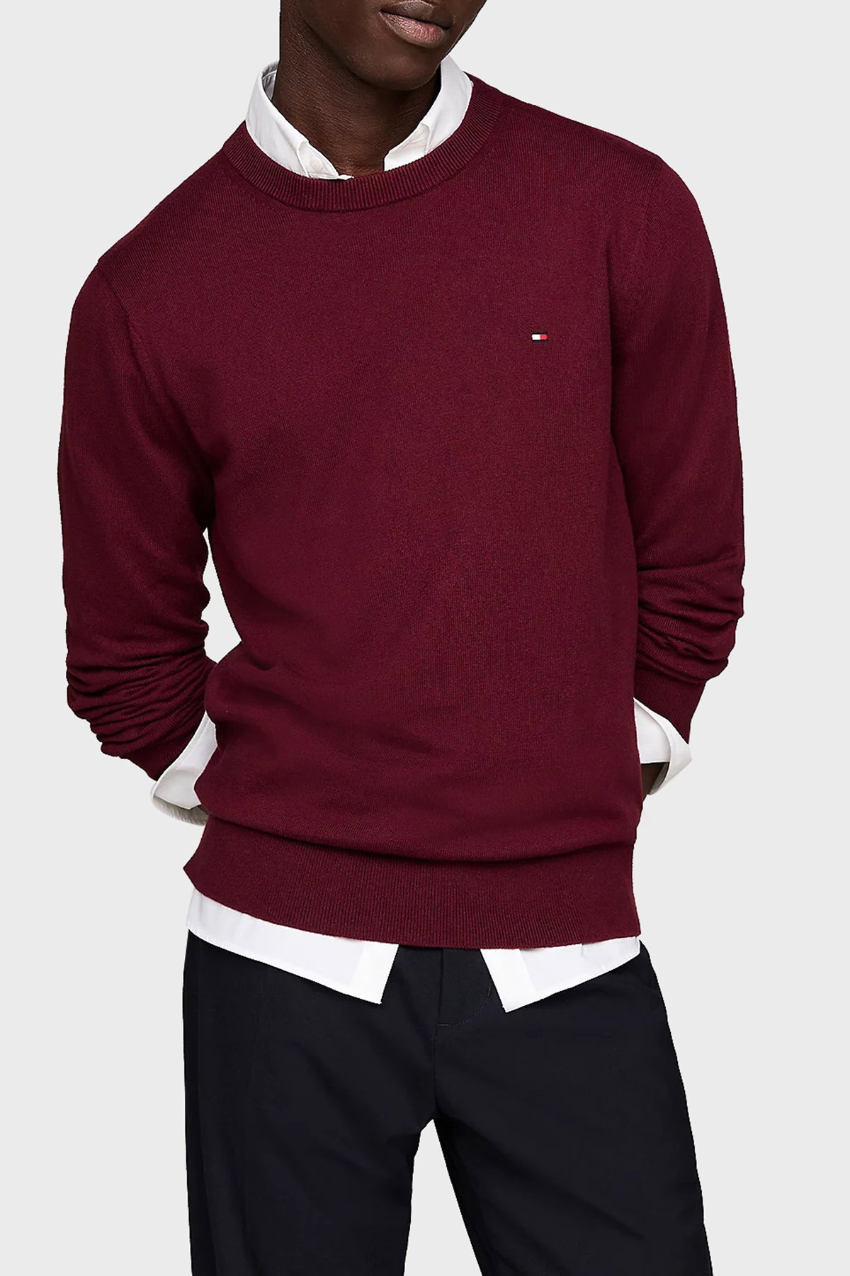 Tommy Hilfiger Erkek Kazak BORDO