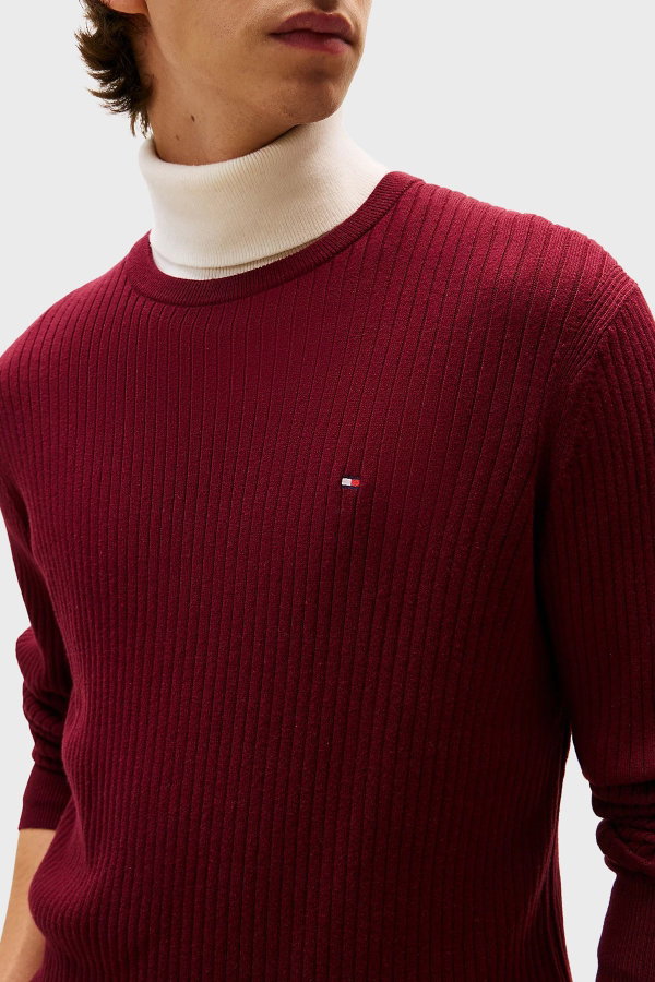 Tommy Hilfiger Erkek Kazak BORDO