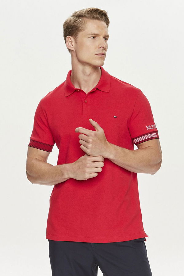 Tommy Hilfiger Erkek Polo Yaka T-shirt Kırmızı