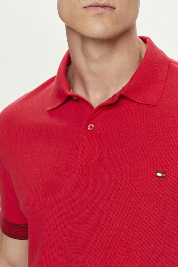 Tommy Hilfiger Erkek Polo Yaka T-shirt Kırmızı