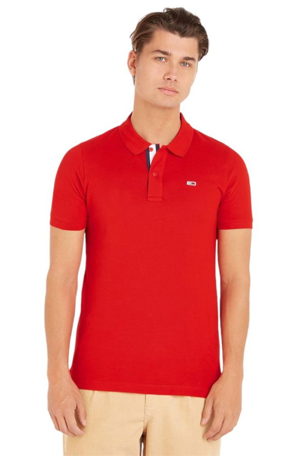 Tommy Hilfiger Erkek  Polo Yaka T-shirt Kırmızı