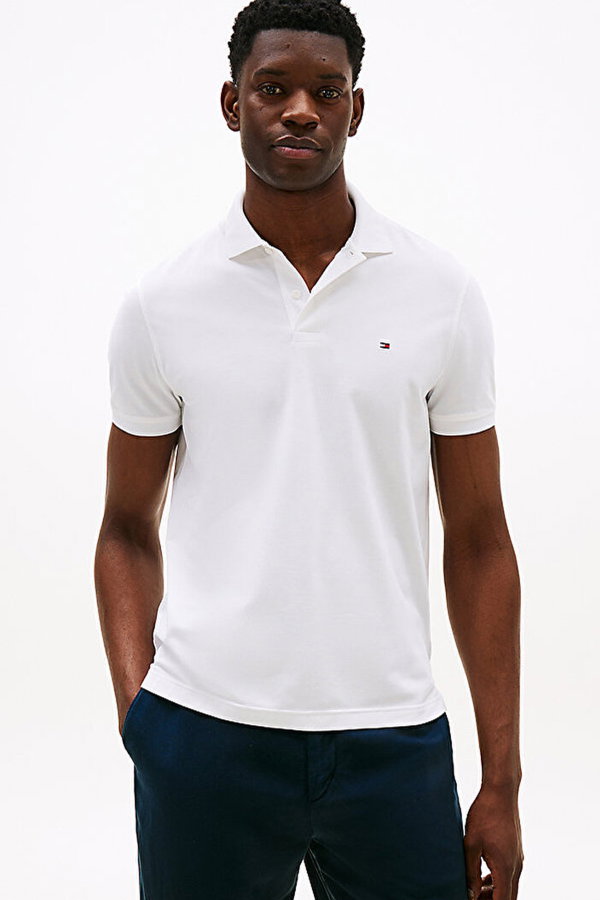 Tommy Hilfiger Erkek Polo Yaka T-shirt BEYAZ