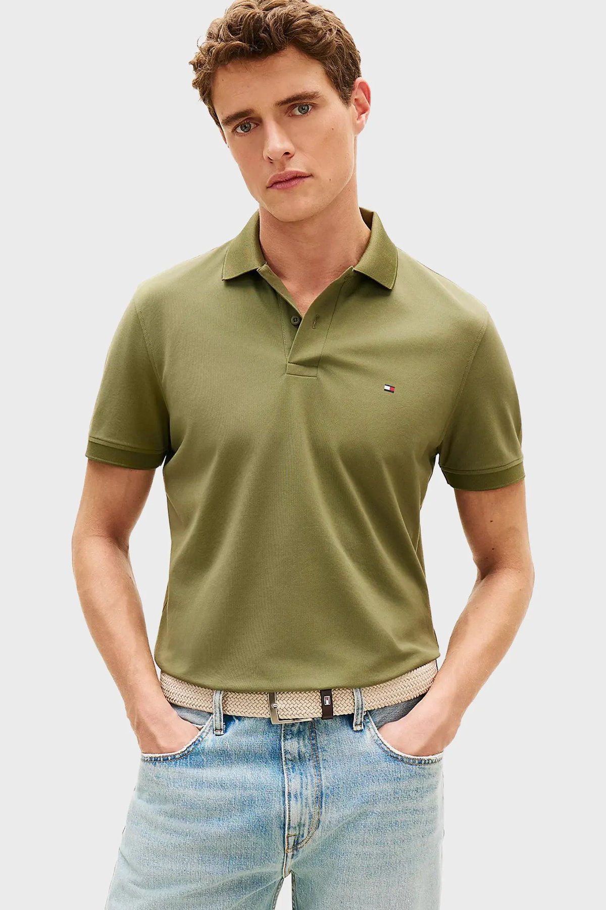 Tommy Hilfiger Erkek Polo Yaka T-shirt HAKI