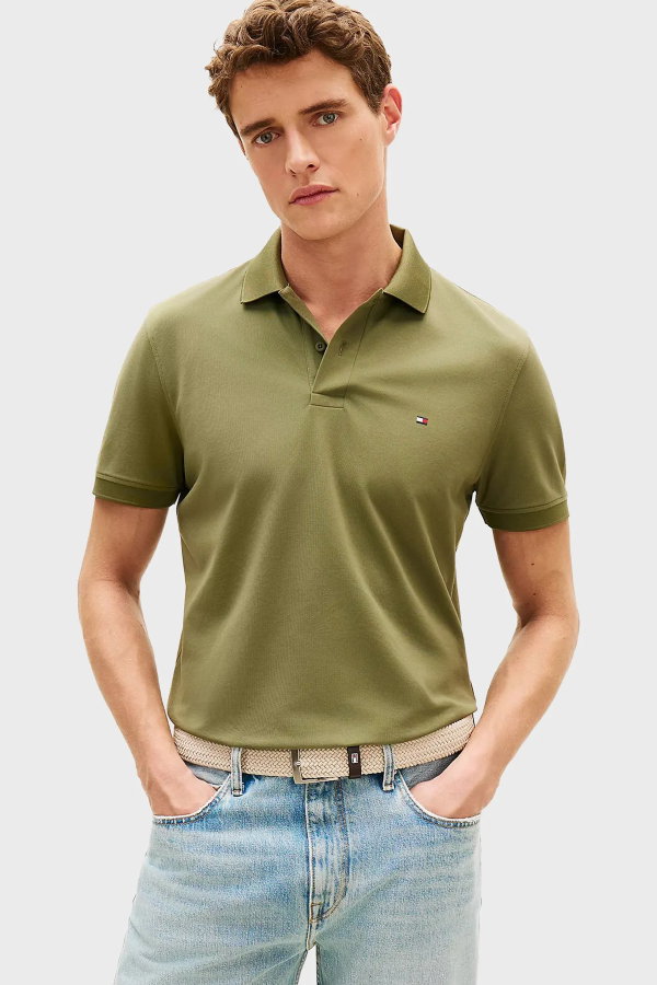 Tommy Hilfiger Erkek Polo Yaka T-shirt HAKI