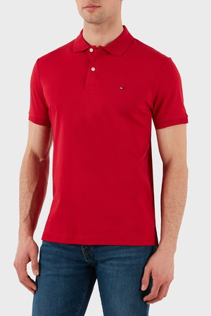 Tommy Hilfiger Erkek Polo Yaka T-shirt KIRMIZI