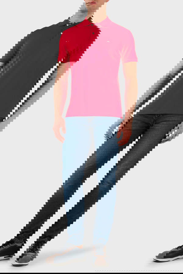 Tommy Hilfiger Erkek Polo Yaka T-shirt KIRMIZI